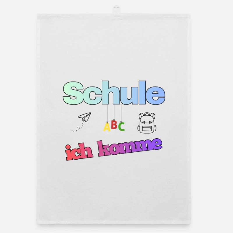 Schule ich komme - Erstklässler Organic Geschirrtuch