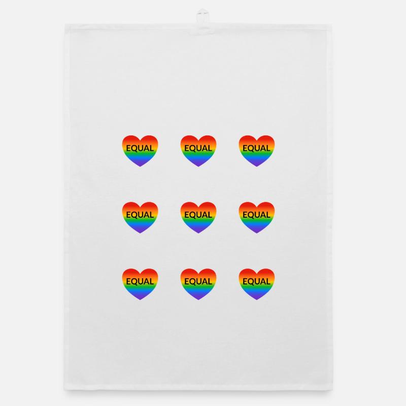 Rainbow Equal Heart LGBT Pride Organic Geschirrtuch