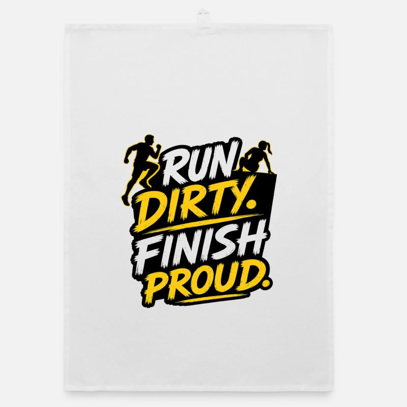 Run Dirty Finish Proud OCR Runner Design - Organic Geschirrtuch - Weiß