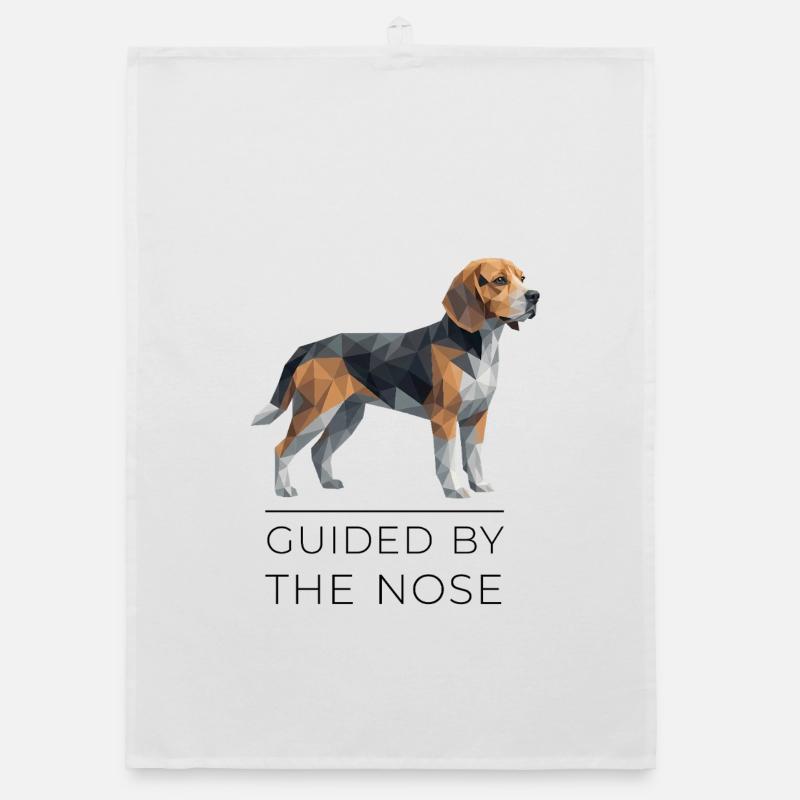 Art Beagle Low-Poly - Guidé par le nez Torchon bio