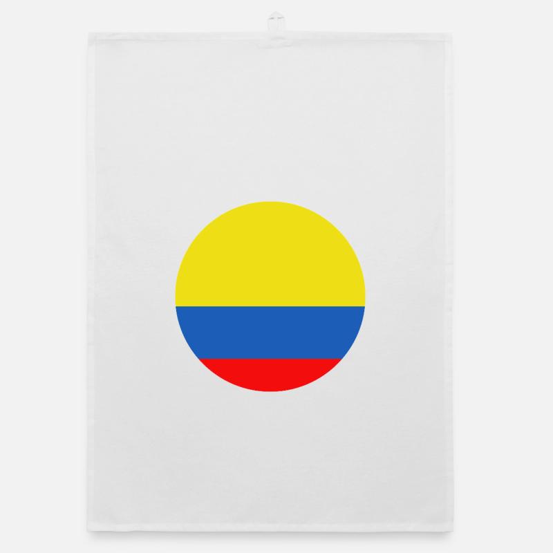 Drapeau rond de la Colombie Torchon bio