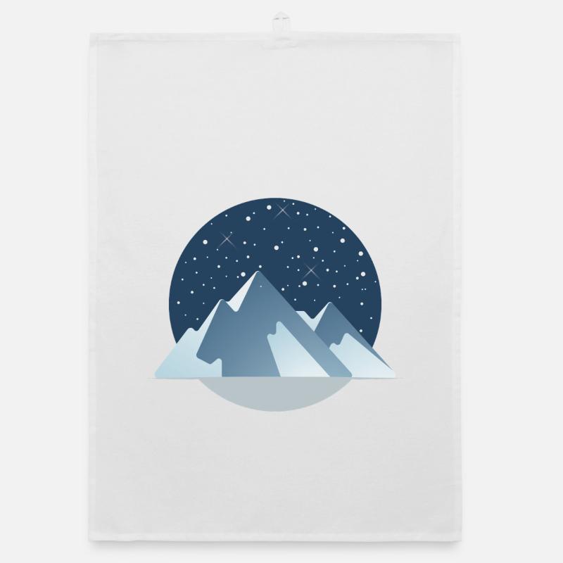 Starry Night Mountains – Winter Magic Organic dish towel