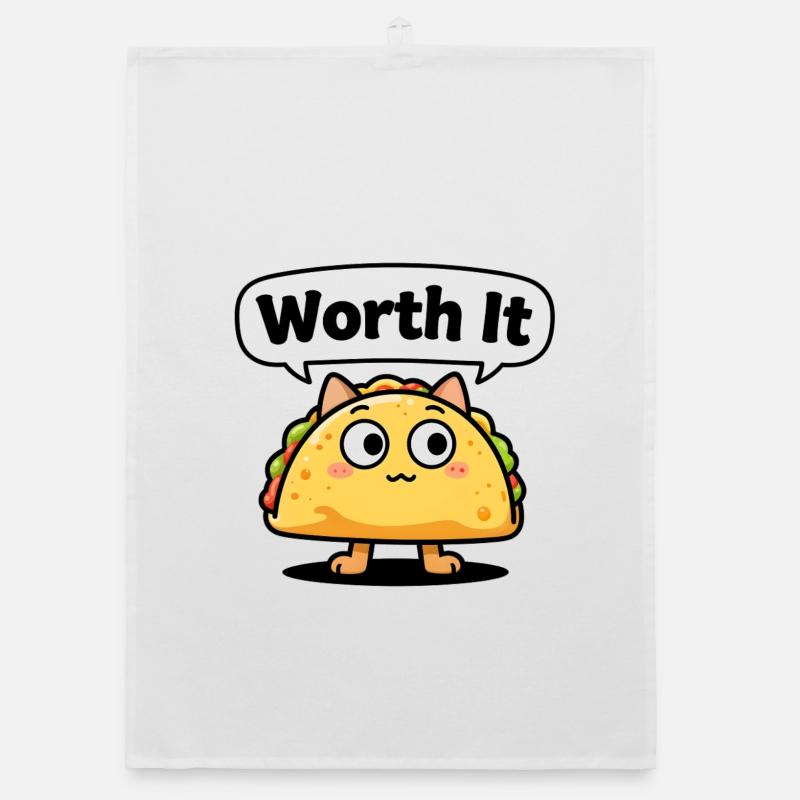 Chat taco expressif – meme “Worth It” Torchon bio