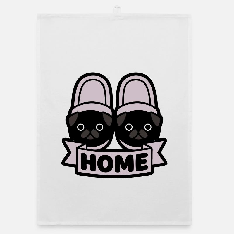 Mops Hausschuhe Home Banner Organic Geschirrtuch