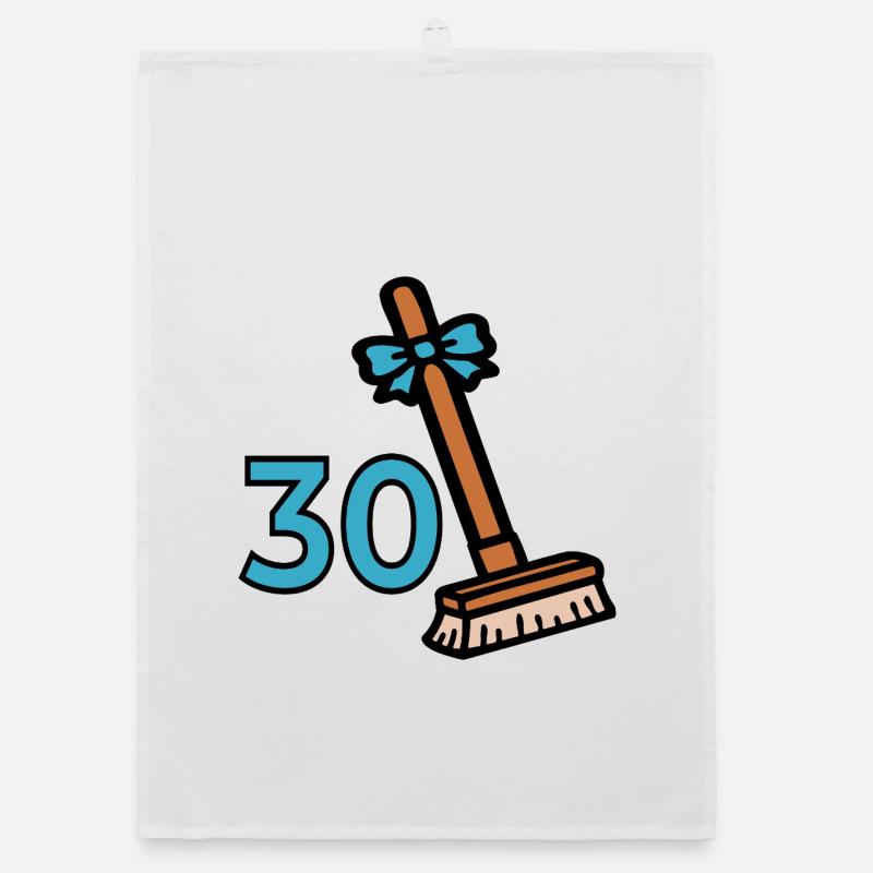 Broom 30th Birthday Organic dish towel
