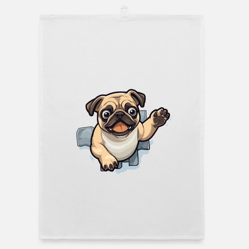 Pug Durchbruch aus Eis Organic dish towel