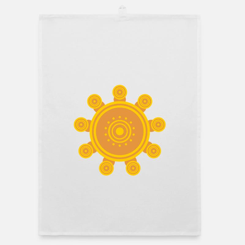 Soleil mandala orange central Torchon bio