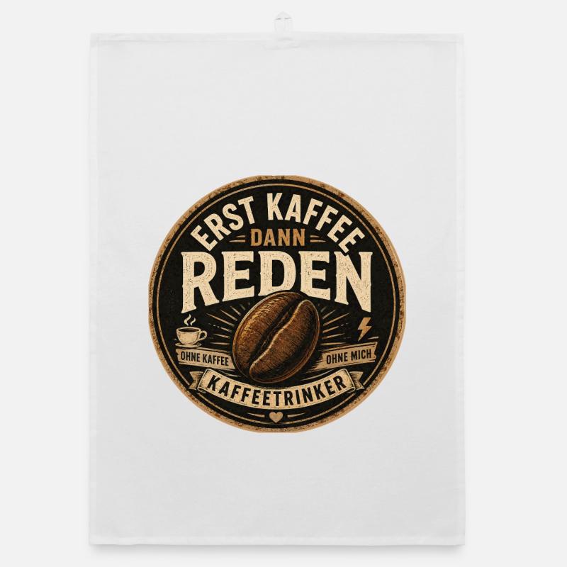 Erst Kaffee dann Reden Retro Organic Geschirrtuch