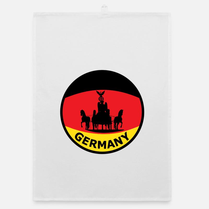 German Flag Chariot Silhouette Organic dish towel