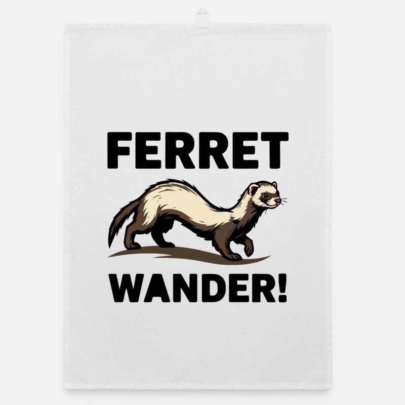 Ferret Wander Ferret Exploration Browsing Organic dish towel