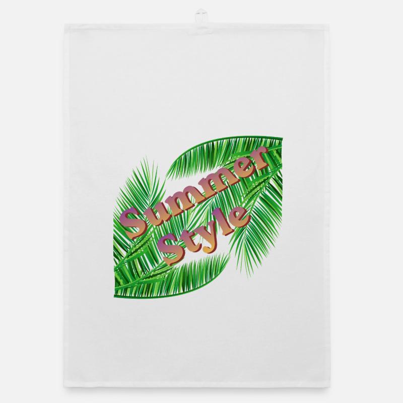 Summer style with palm trees Organic dish towel