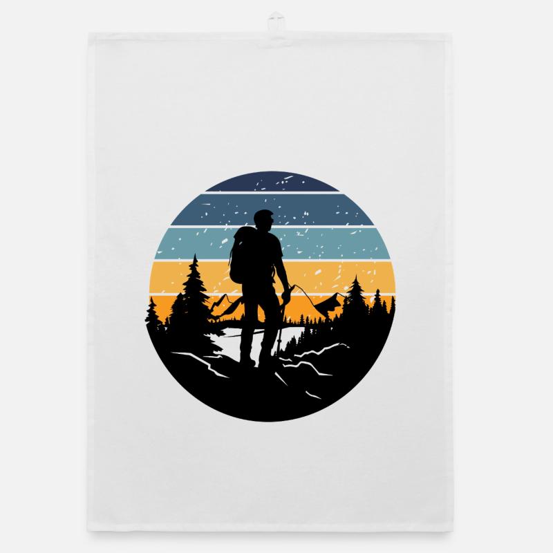 Retro-Schlafenszeitwanderer Organic Geschirrtuch