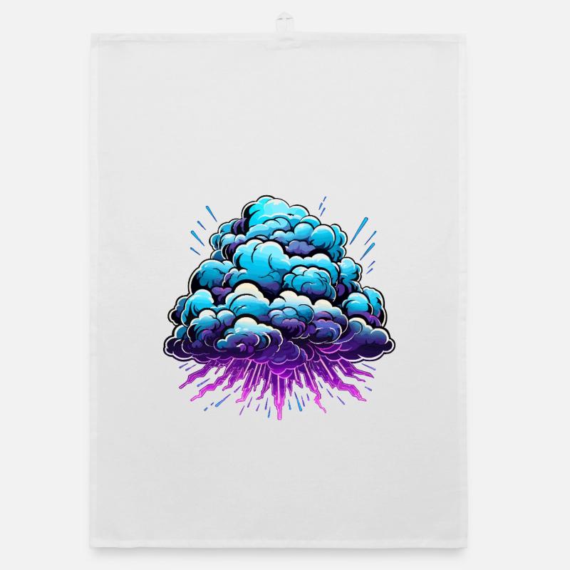 Blue Cloud Pop Explosion de néon Torchon bio