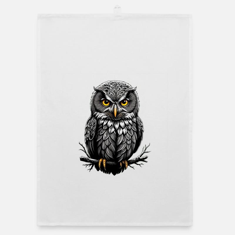 Owl print Organic dish towel