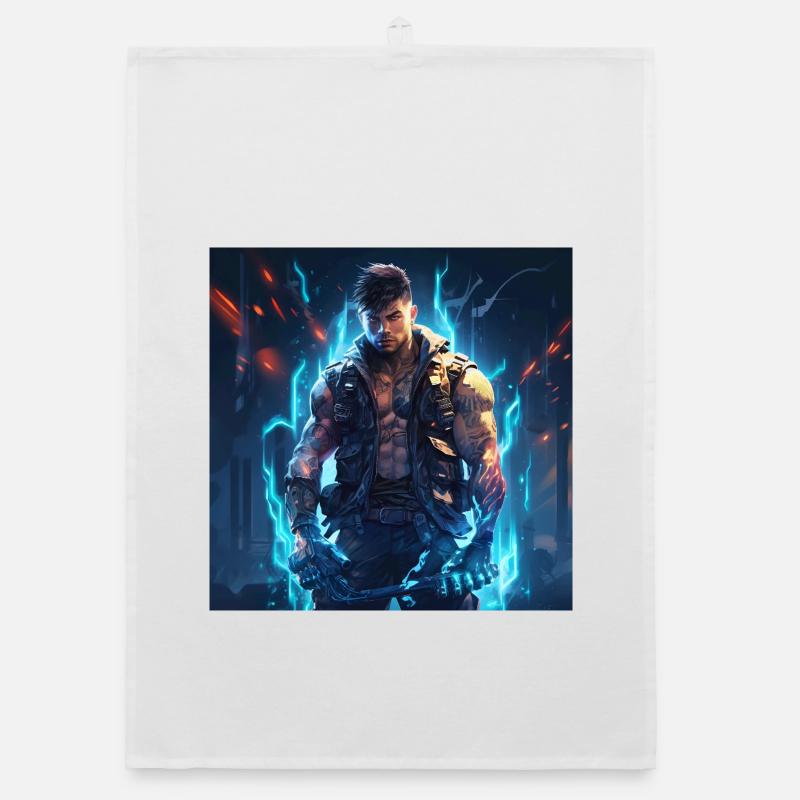 Nebula Ranger Neon Warrior Organic dish towel