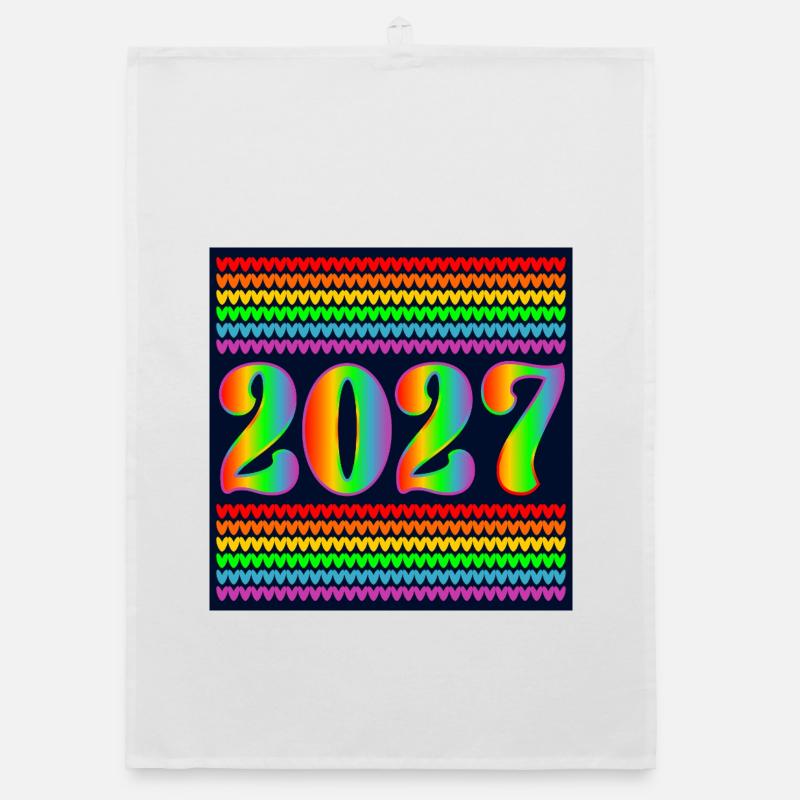 Rainbow Year 2027 Organic dish towel