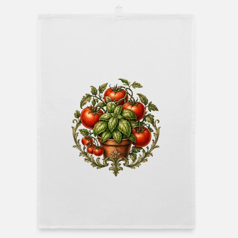 Tomaten & Basilikum Organic Geschirrtuch