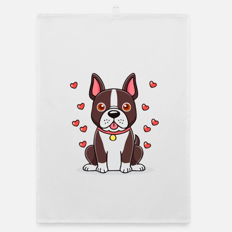 Boston Terrier (comic) Organic dish towel