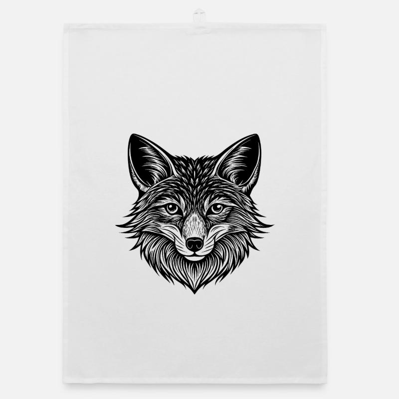 Fox face Organic dish towel