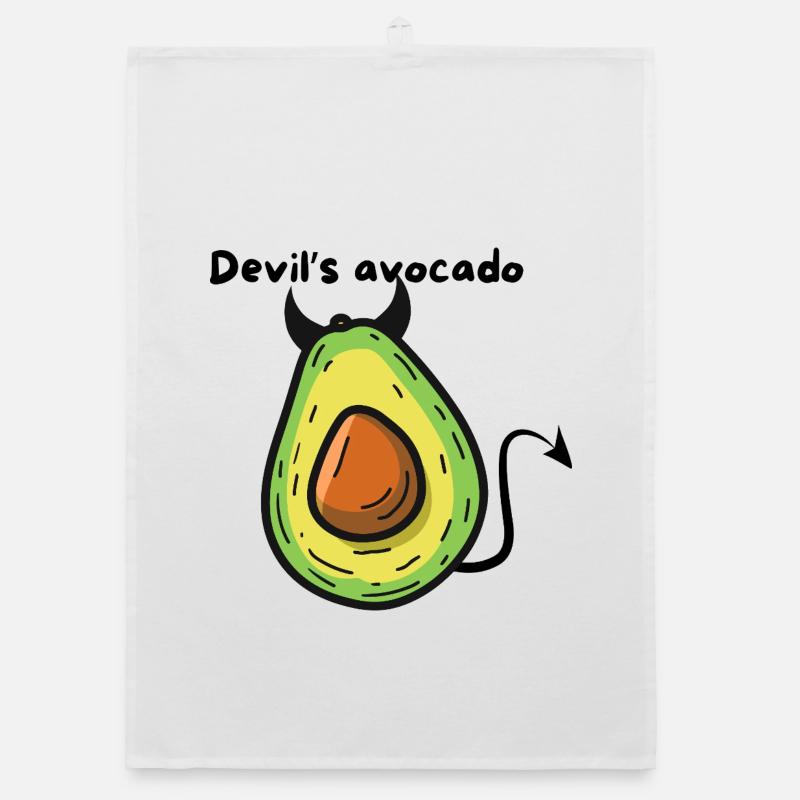 Avocado Demon Pop Cartoon Organic dish towel