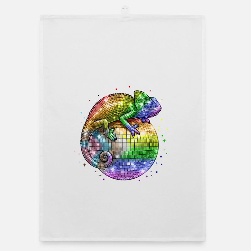 Caméléon sur le drapeau Globo Disco Progress LGBT Torchon bio
