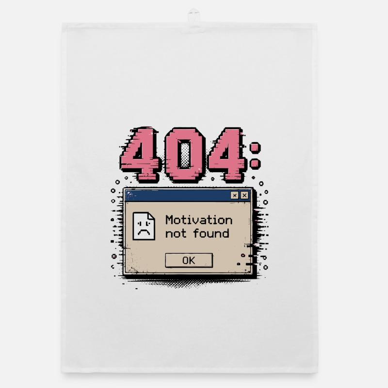 Retro 404 Error Motivation Nicht Gefunden Humor Organic Geschirrtuch