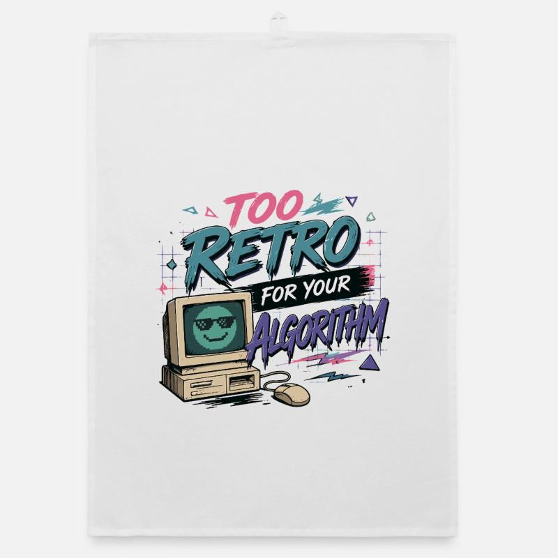 Retro Computer Algorithm Vintage Humor Organic dish towel