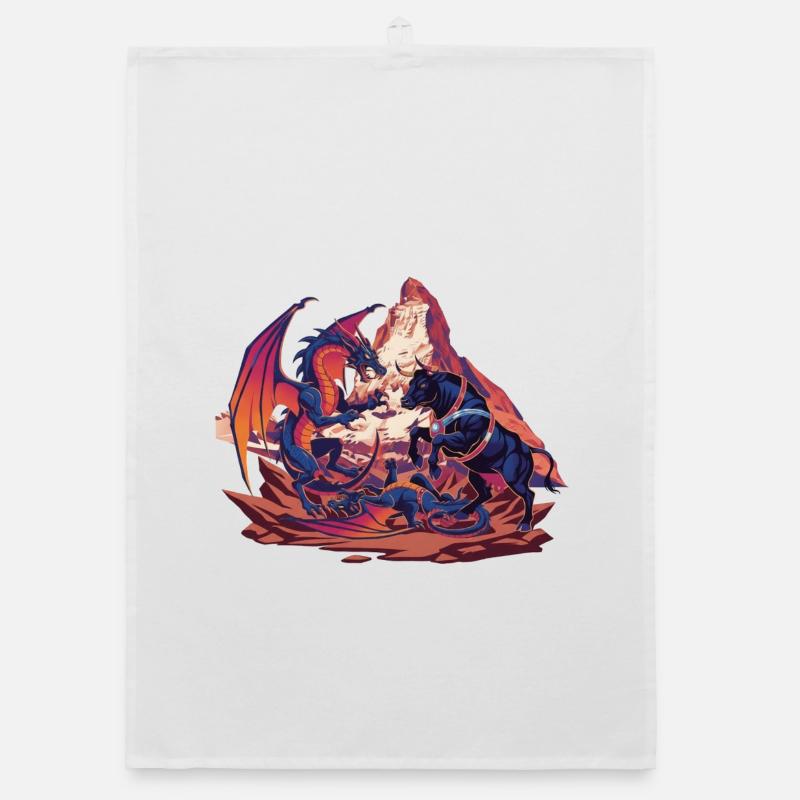 Dragon combat dans le rocher rouge dans l’Ering devant le Cervin Torchon bio