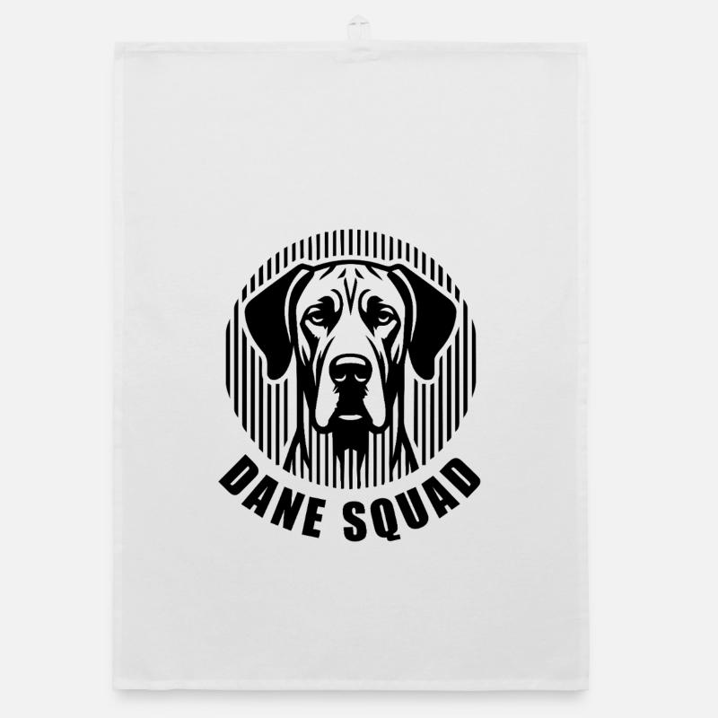 Dane Squad – Minimalist linear silhouette Hund Organic Geschirrtuch