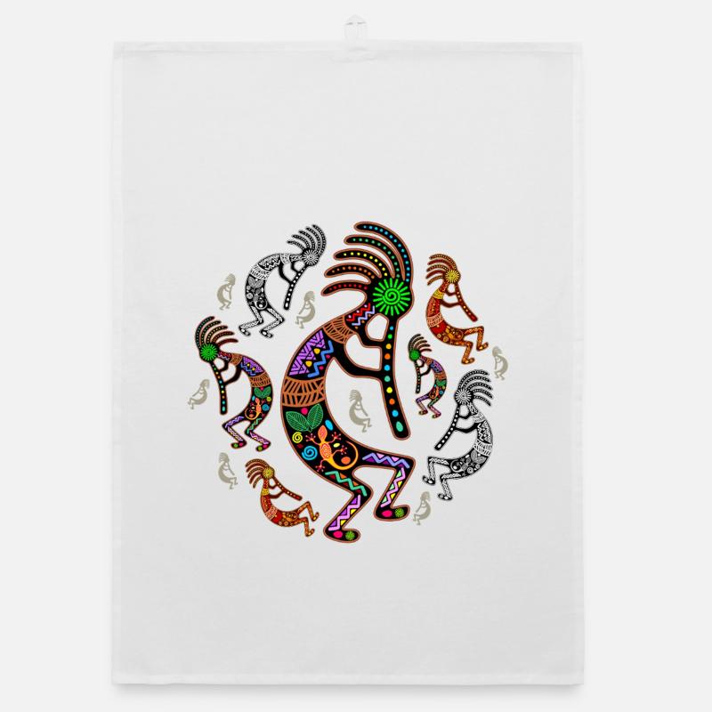 Kokopelli-Regenbogenfarben Organic Geschirrtuch