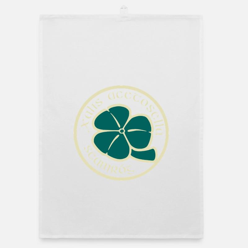Trèfle Beige Vert Fleur de la Saint-Patrick Torchon bio
