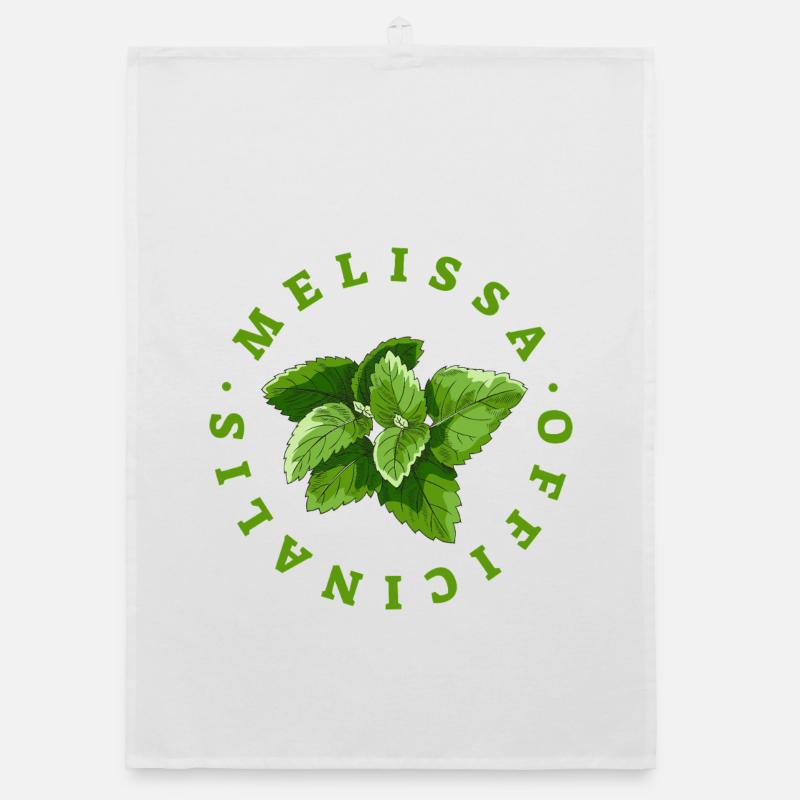 Lemon Balm Leaf Circular Emblem Organic dish towel