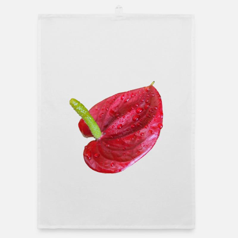 Vibrant_Red_Anthurium_Flower - Torchon bio - blanc