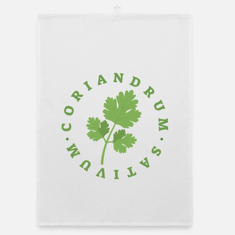 Coriander Circular Leaf Emblem Organic dish towel