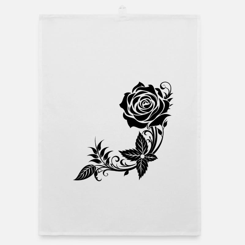 Decorative Rose Corner Organic dish towel