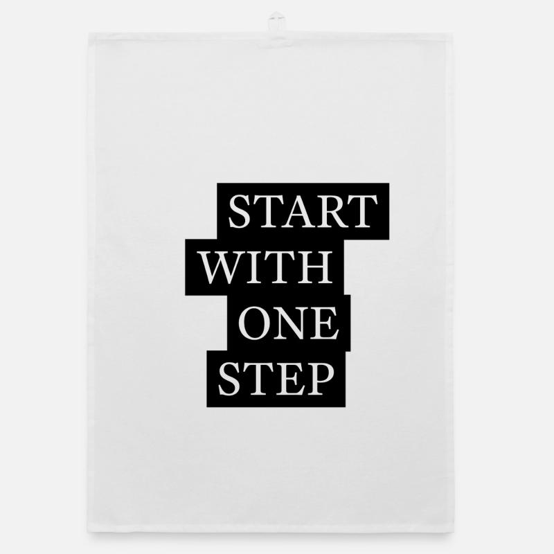 Start With One Step Motivation Organic Geschirrtuch