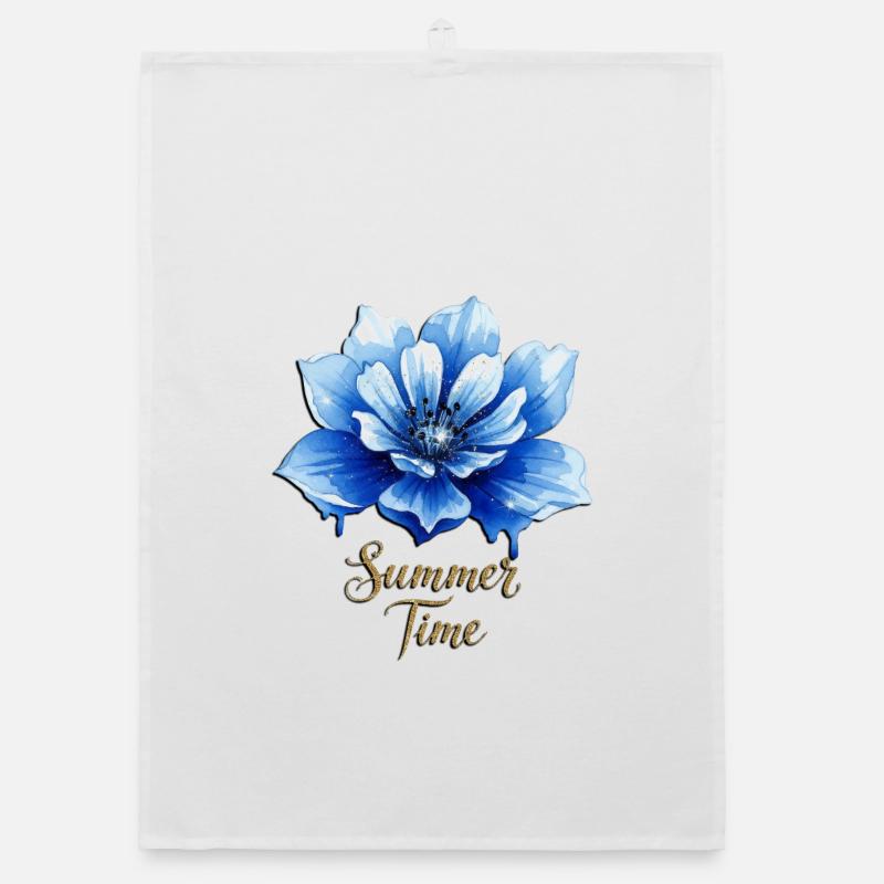 Blue Blossom – Heure avancée Torchon bio