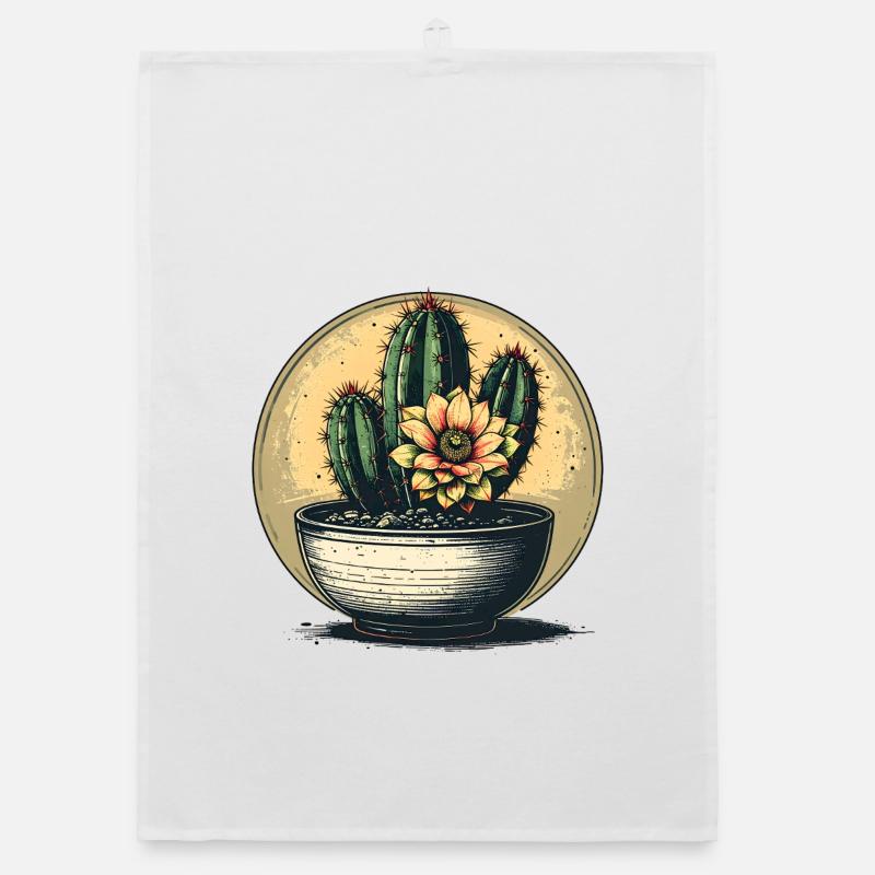 Fleur de cactus en pot – Vintage Circle Torchon bio