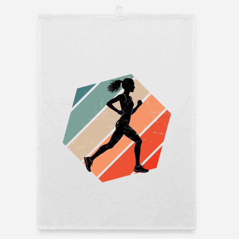 Gift idea for a runner with running Organic dish towel