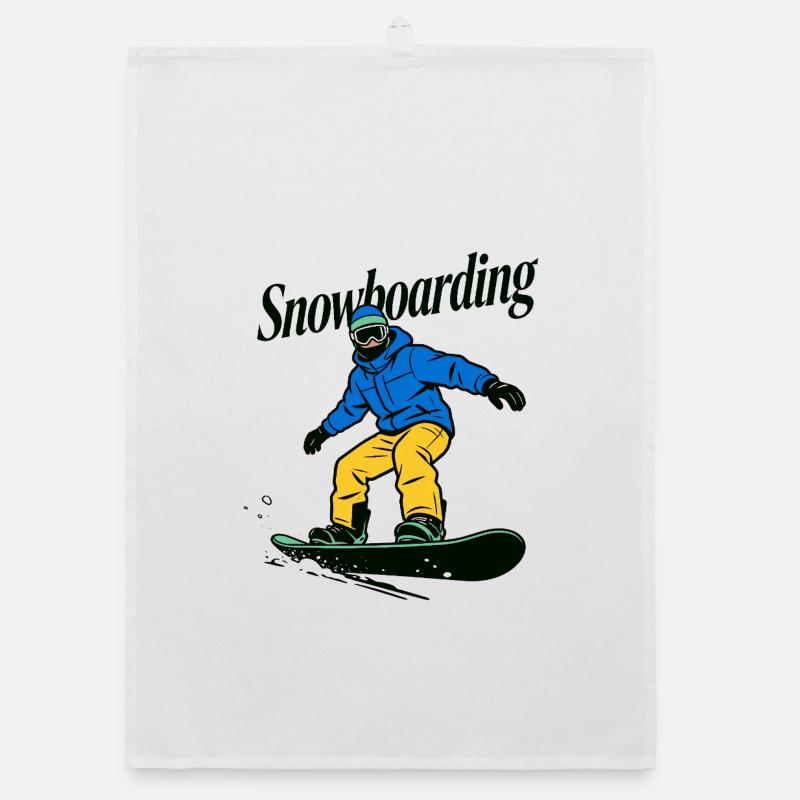 snowboarder Organic dish towel