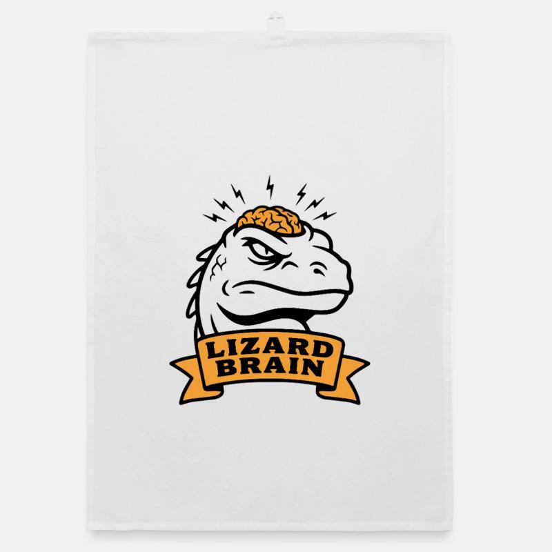 Lizard Brain Lizard Profile Brain Psychology Organic dish towel
