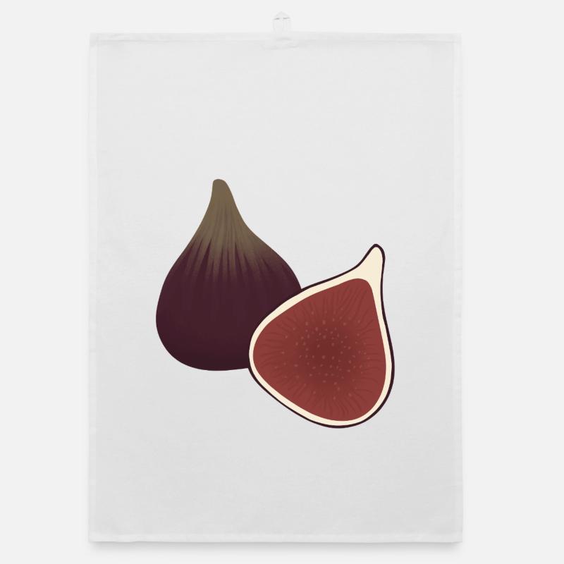 Fig Slice Botanical Print Organic dish towel