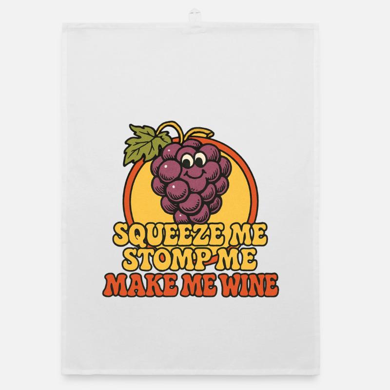 Grape Squeeze Wine Graphique rétro Torchon bio