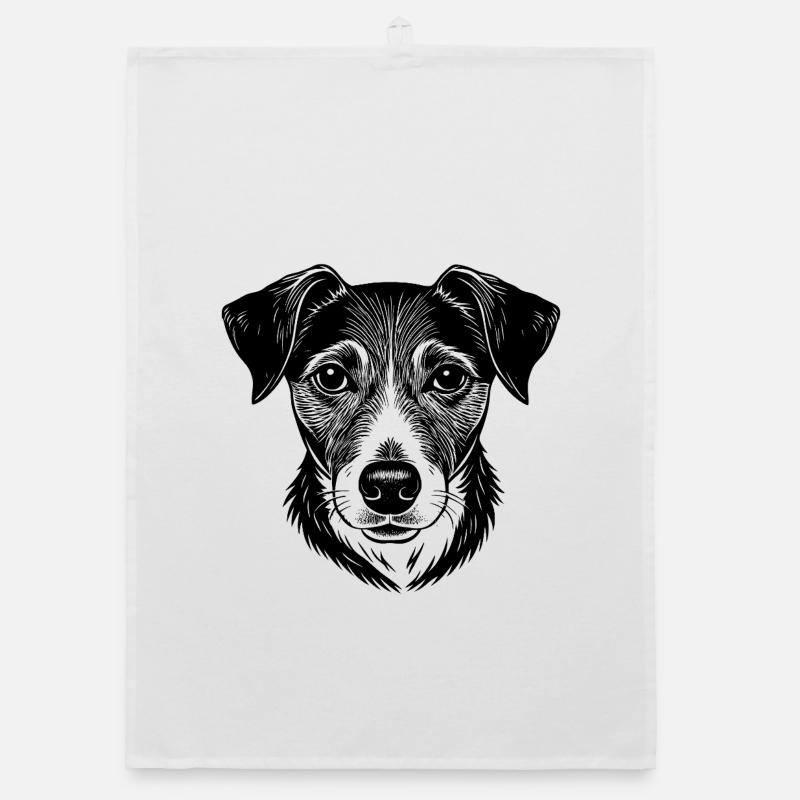 Jack Russel Head Organic Geschirrtuch