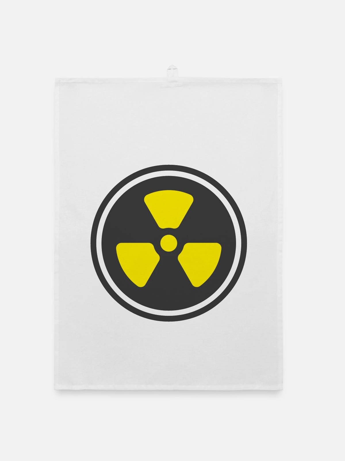 Strahlenwarnung Feststoff-Ikon-Nuclea-Symbol - Organic Geschirrtuch - Weiß - Vorne