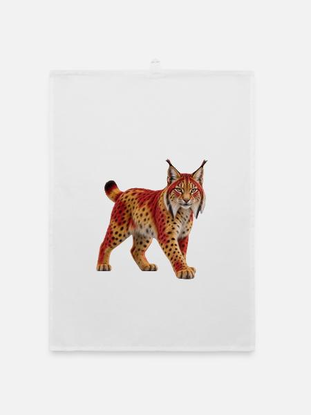 Iberischer Luchs - Organic Geschirrtuch - Weiß - Vorne