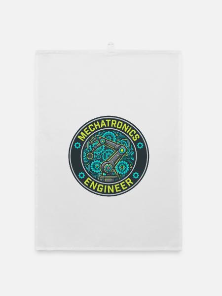 Mechatronik-Ingenieur Roboterarm-Abzeichen Geschenk - Organic Geschirrtuch - Weiß - Vorne