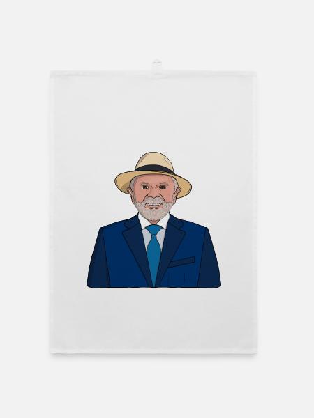 Präsident Lula da Silva Art – brasilianischer Führer - Organic Geschirrtuch - Weiß