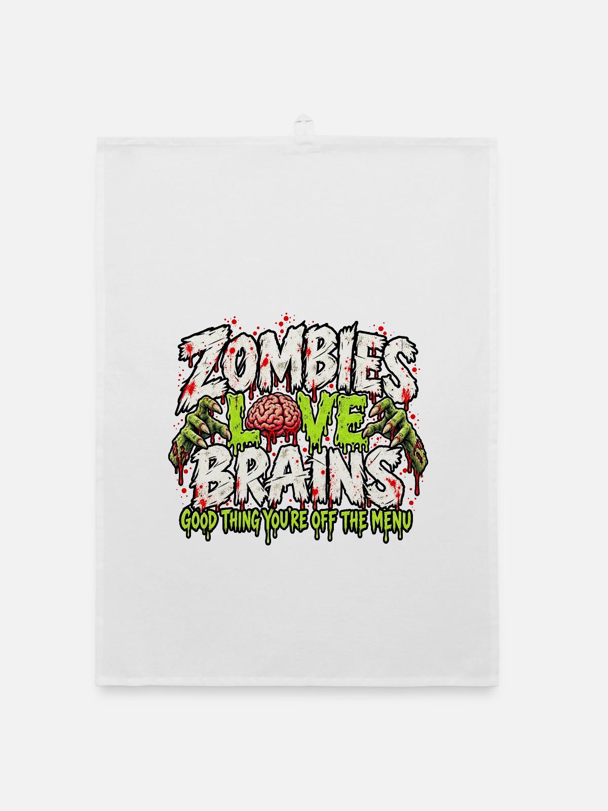 Das Zombie-Menü. - Organic Geschirrtuch - Weiß - Vorne