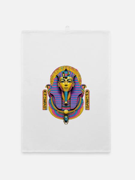 Pharao Pop – Ägypten in Neonfarben - Organic Geschirrtuch - Weiß